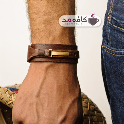 مدل دستبند چرم و طلا