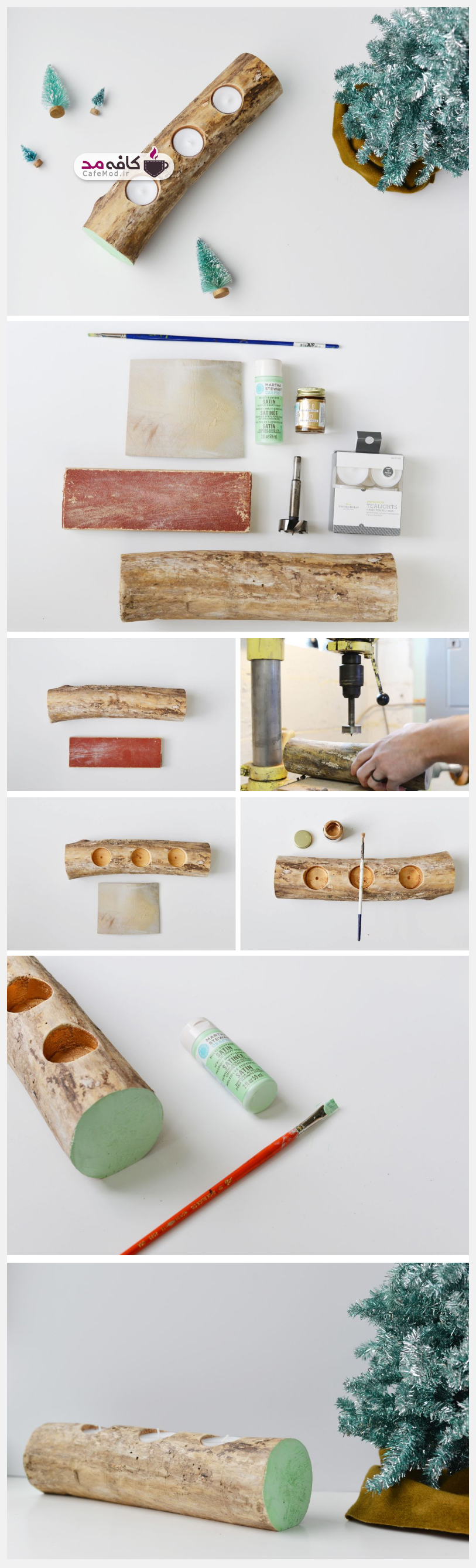 آموزش ساخت جا شمعی چوبی