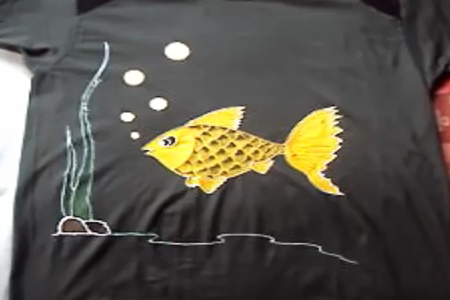 فیلم آموزش نقاشی ماهی روی تیشرت