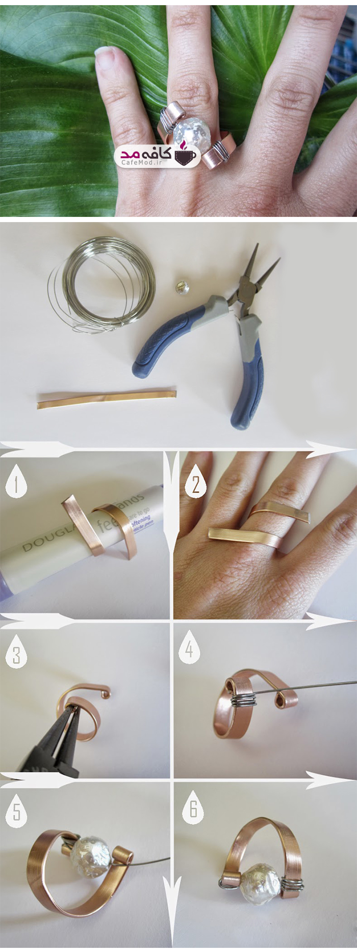 آموزش تصویری ساخت انگشتر سیمی