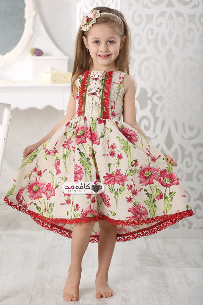 مدل لباس گلدار دخترانه Kindressa