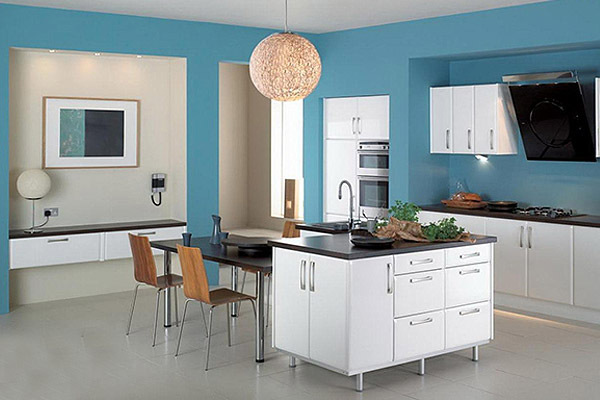 دکوراسیون آبی رنگِ آشپزخانه های رویایی 1