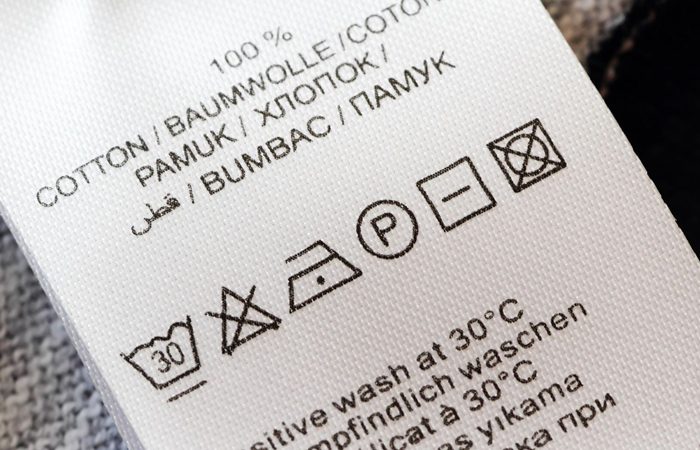 نشانه‌های درج شده روی برچسب مراقبتی لباس