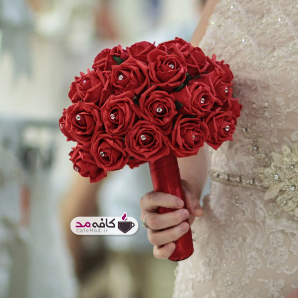مدل دسته گل عروس رنگ قرمز