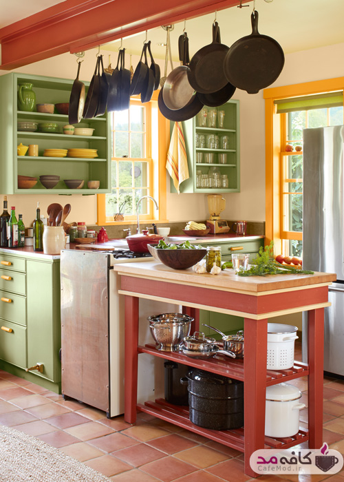آشپزخانه با رنگ سبز