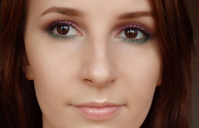 آموزش آرایش چشم صورتی و سبز