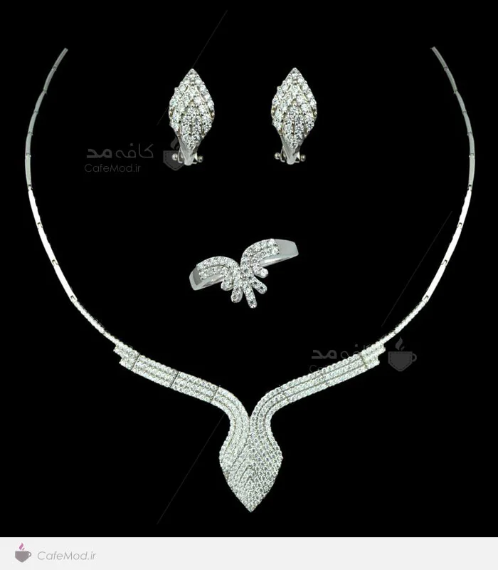 مدل ست جواهرات طلای سفید