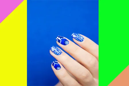 آموزش دیزاین ناخن آبی  2