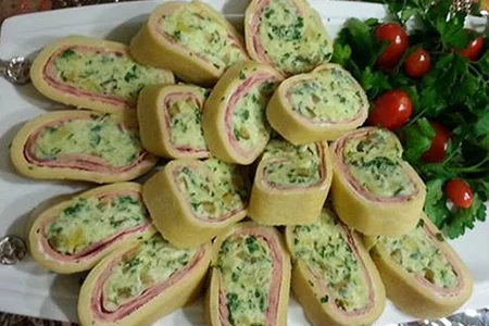 آموزش تهیه رولت ژامبون و سیب زمینی 1