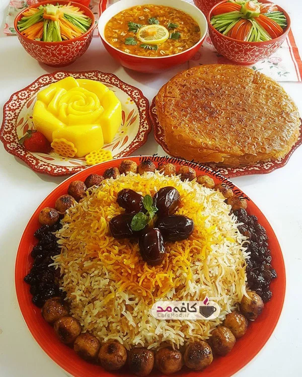 سوپ ماکارونی رشته پلو دسر زعفرانی