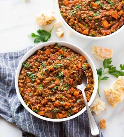  طرز تهیه خوراک عدس و بادمجان
