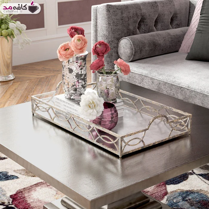 چیدمان میز جلومبلی با اکسسوری