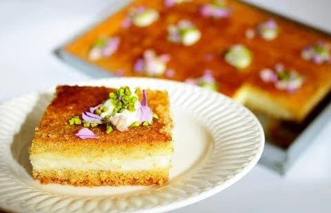 طرز تهیه بسبوسه‌ی خامه‌ای