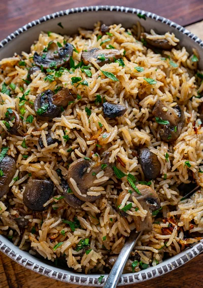 طرز تهیه قارچ پلو
