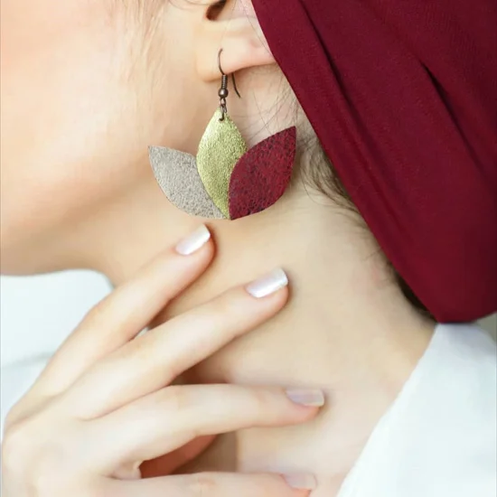 مدل گوشواره دست ساز چرم