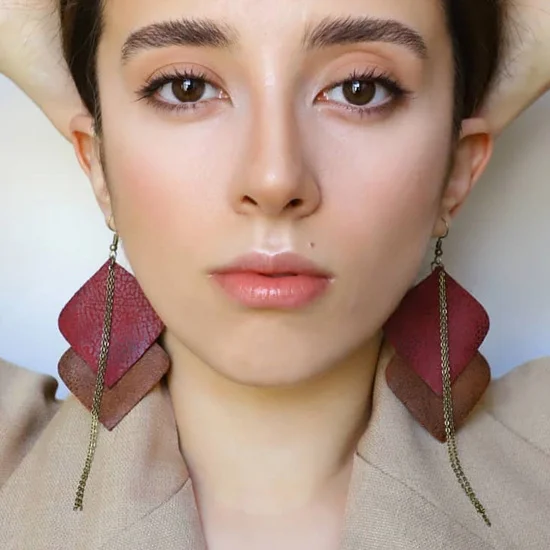 مدل گوشواره دست ساز چرم