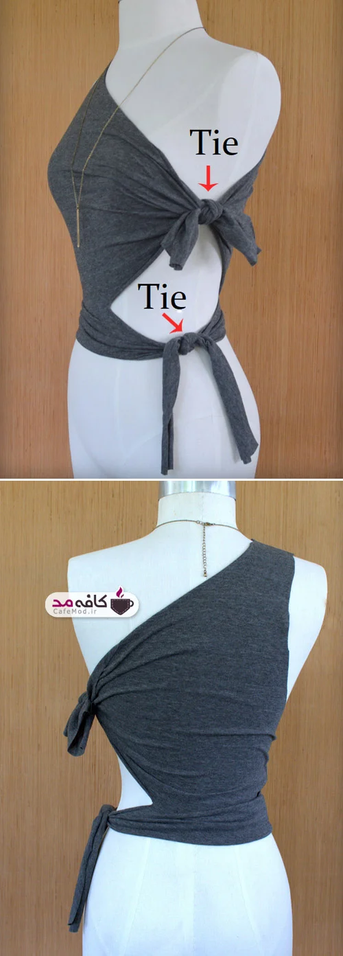 ایده تبدیل تیشرت ساده به تاپ